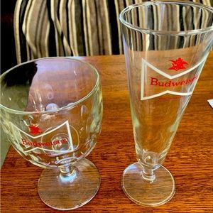 Set of 2 Vintage Budweiser Goblet and Flute/Stein - excellent condition